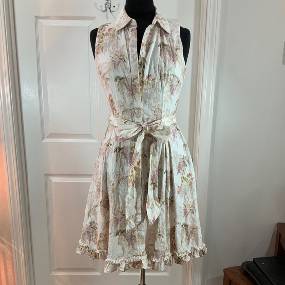 Alex Marie Floral Shift Button Front Sleeveless Tracey Dress Size 4 - Picture 2 of 10